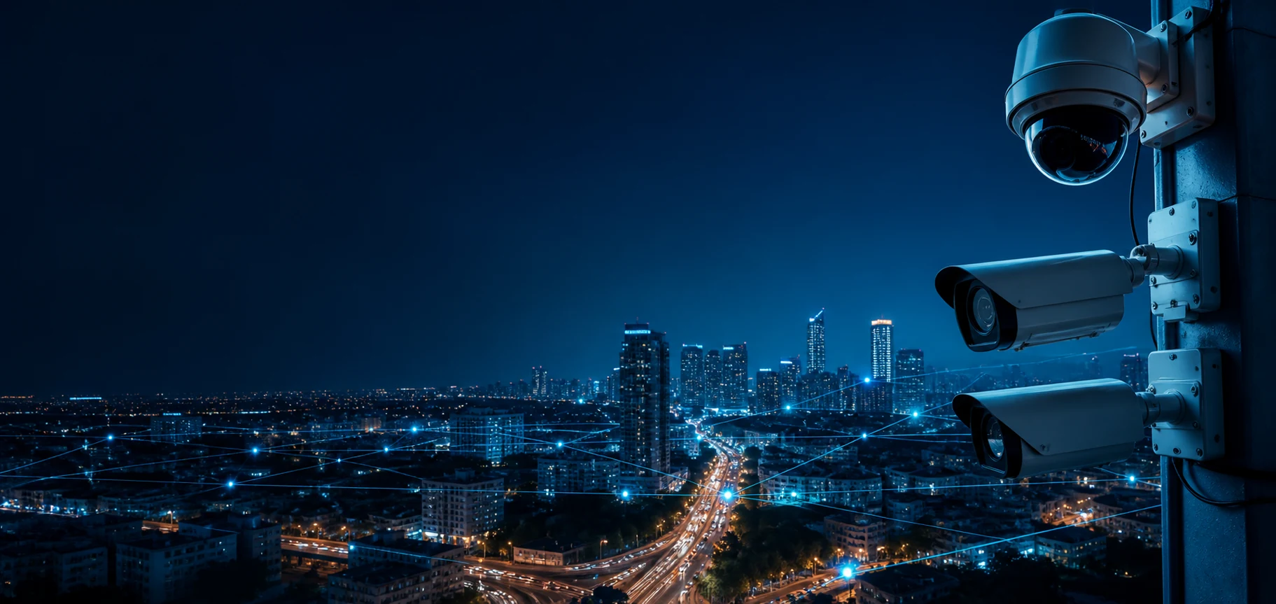 Smart city protected by an integrated CCTV network